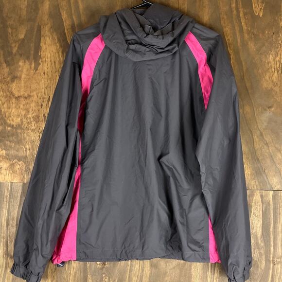 Coleman Womens Jacket Gray Pink Windbreaker Zip Up Outdoor 100% Nylon L/XL - Picture 9 of 11